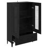 vidaXL Highboard mit Schubladen Schwarz Eichen-Optik 70 x 31 x 115 cm