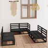 vidaXL 6-tlg. Garten-Lounge-Set Schwarz Massivholz Kiefer
