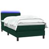 vidaXL Boxspringbett mit Matratze & LED Dunkelgr&uuml;n 100x220 cm Samt