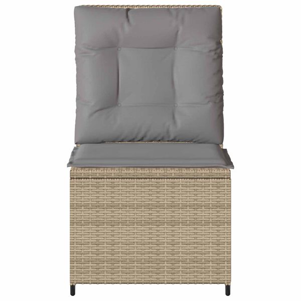 vidaXL Gartensofa mit Kissen Beige Poly Rattan