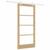 vidaXL Schiebet&uuml;r Natur 93 x 202 cm Massivholz Kiefer und Glas