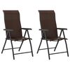 vidaXL Klappst&uuml;hle, 2 St&uuml;ck, braunes Polyrattan