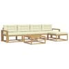 vidaXL Outdoor-Sofagarnitur 6 stk. 5-Sitzer Wei&szlig; und Creme Polyester