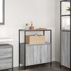 vidaXL Badschrank mit Regalen Grau Sonoma 76,5x35x95 cm