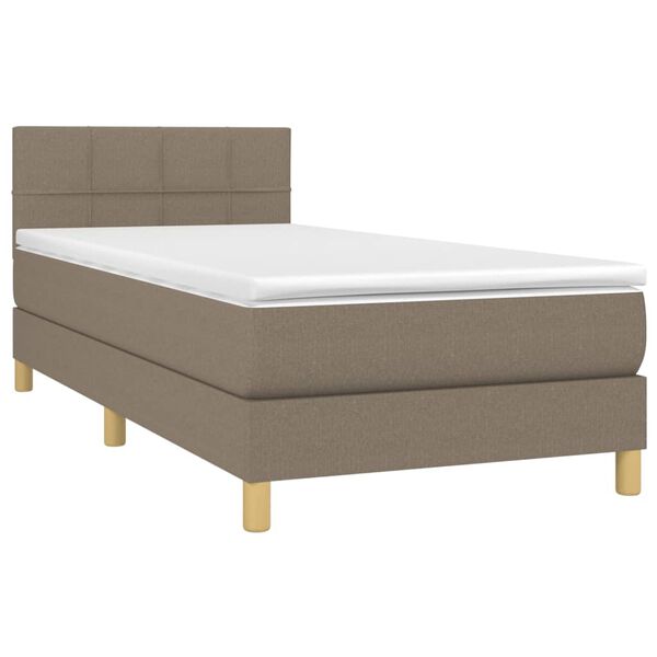 vidaXL Boxspringbett mit Matratze & LED Taupe 80x200 cm Stoff