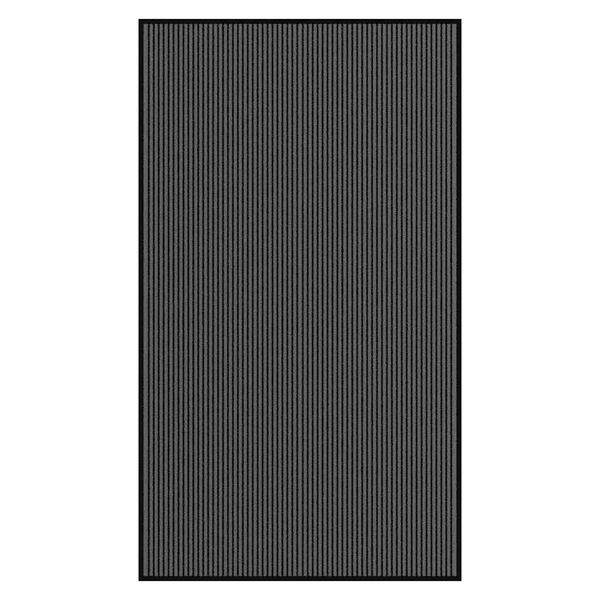 vidaXL Fu&szlig;matte Streifen Schwarz und Grau 115x200 cm