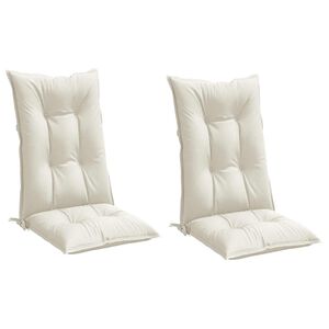 vidaXL Hochlehner-Auflagen 2 Stk. Melange Creme 120x50x7 cm Stoff