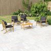 vidaXL 5-tlg. Garten-Lounge-Set mit Dunkelgrauen Kissen Bambus