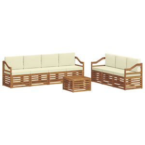 vidaXL Sofagarnituren 8 pcs Natur und Creme Massivholz Akazie