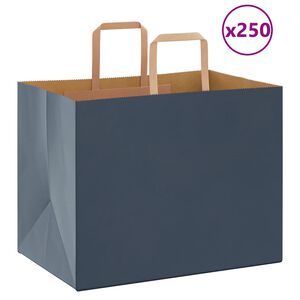 vidaXL Papiertragetaschen 250 Stk. mit Henkeln Blau 32x22x24 cm