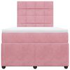 vidaXL Boxspringbett mit Matratze Rosa 120x190 cm Samt