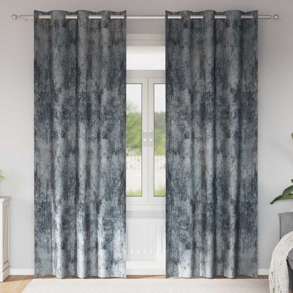 vidaXL Samtvorhänge mit Vorhängen 2 pcs Silber Grau 225 x 140 cm Samt