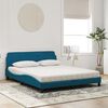 vidaXL Bett mit Matratze "Dover" Blau 160x200 cm Samt