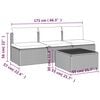vidaXL 4-tlg. Garten-Lounge-Set mit Kissen Grau Poly Rattan