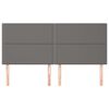 vidaXL Kopfteil Grau 180x5x118/128 cm Kunstleder