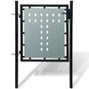 vidaXL Schwarzes Einzeltor f&uuml;r Z&auml;une 100 x 75 cm