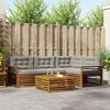 vidaXL Outdoor-Sofagarnitur mit Kissen 5 pcs Nat&uuml;rlich und Hellgrau