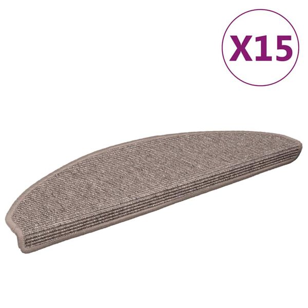 vidaXL Stufenmatten 15 Stk. 65x21x4 cm Dunkelbeige Halbrund Gro&szlig;