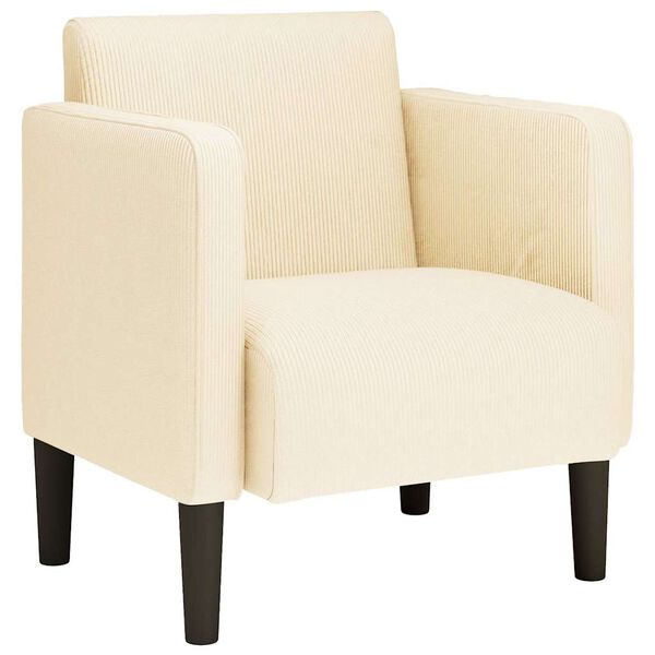 vidaXL Sessel mit Armlehnen Creme 54 cm Cordstoff