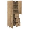vidaXL Highboard 2 pcs Artisan-Eiche Engineered Wood und Glas