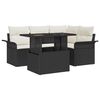 vidaXL Garten-Sofa-Set mit Kissen 5 pcs Schwarz Poly Rattan