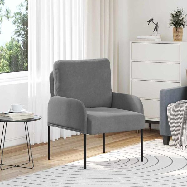 vidaXL Sofas mit Kissen 55cm Dunkelgrau Sperrholz