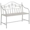 vidaXL Gartenbank Antik Wei&szlig; 104 x 52,5 x 89 cm Stahl