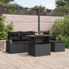 vidaXL Garten-Sofa-Set mit Kissen 6 pcs Schwarz