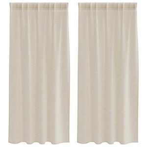 vidaXL Voile-Vorhang mit Vorh&auml;ngen 2 pcs Sand 175 x 140 cm Polyester