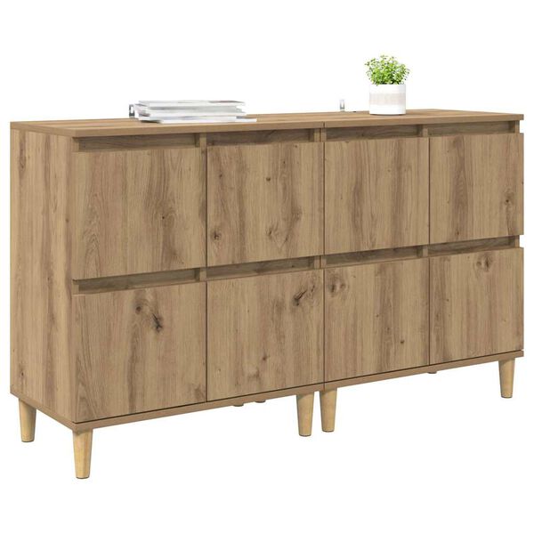 vidaXL Sideboards 2 pcs Artisan-Eiche 60 x 35 x 70 cm Holzwerkstoff