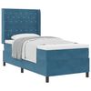 vidaXL Boxspringbett mit Matratze mit Kopfteil Blau 90 x 190 cm Samt