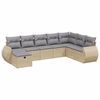 vidaXL 8-tlg. Garten-Sofagarnitur mit Kissen Beige Poly Rattan