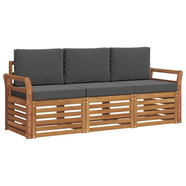 vidaXL Sofagarnituren 3 pcs Natur und Anthrazit Massivholz Akazie