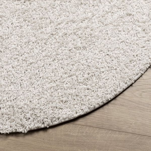 vidaXL Teppich Shaggy Hochflor Modern Creme &Oslash; 160 cm
