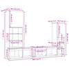 vidaXL 4-tlg. Wohnwand mit LED-Beleuchtung Grau Sonoma Holzwerkstoff