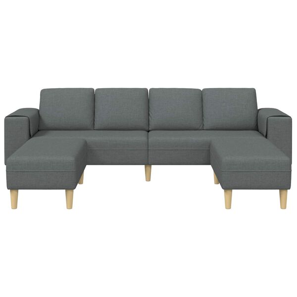 vidaXL Wohnzimmer Couch 3 pcs Dunkelgrau Polyester