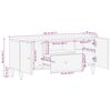 vidaXL TV-Schrank Hellgrau 105x33,5x46 cm Massivholz Mango
