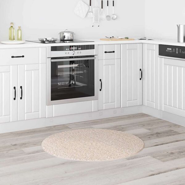 vidaXL Anti-Rutsch Shaggy Teppich Creme 90 x 90 cm PP