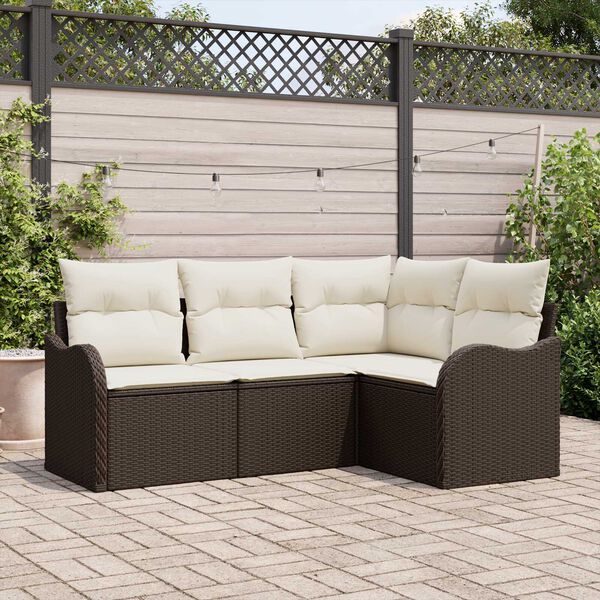 vidaXL Gartensofa-set Braun Poly-Rattan