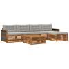 vidaXL Outdoor-Sofagarnitur mit Kissen 6 pcs Nat&uuml;rlich und Hellgrau