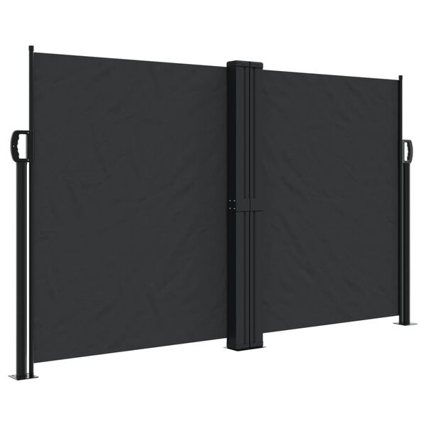 vidaXL Seitenmarkise Ausziehbar Schwarz 140x600 cm