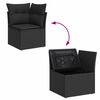 vidaXL Garten-Sofa-Set mit Kissen 7 pcs Schwarz Poly Rattan
