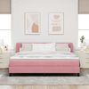 vidaXL Boxspringbett mit Matratze mit Kopfteil Rosa 180 x 200 cm Samt