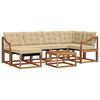 vidaXL Outdoor-Sofagarnitur mit Kissen 7 pcs Natur und Beige