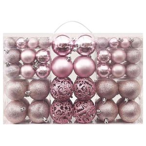 vidaXL 100-tlg. Weihnachtskugel-Set Rosa