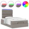 vidaXL Ottoman-Bett mit Matratze & LEDs Taupe 120x190 cm Stoff