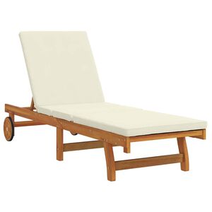 vidaXL Sonnenliege Braun und Creme 199 x 63 x 85 cm Massivholz Akazie