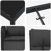vidaXL Garten Essgruppe mit Kissen 7 pcs Schwarz Poly-Rattan