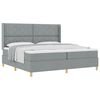 vidaXL Boxspringbett mit Matratze Hellgrau 200 x 200 cm Stoff