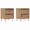 vidaXL Nachttisch 2 stk. Artisan-Eiche 40 x 35 x 50 cm Holzwerkstoff